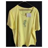 QUACKER FACTORY YELLOW LADIES TOP WITH SEAHORSE