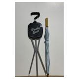 UMBRELLA, FOLDING CHAIR/CANE