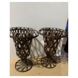 METAL URNS 20" H X 15" W NEW WITH TAGS