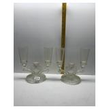 PAIR 3 ARM CANDLE HOLDERS WITH ADDITIONAL CANDLE
