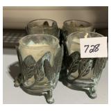METAL DECORATIVE 3" H VOTIVES LEAF DESIGN NEW