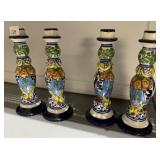 MEXICO HAND PAINTED 10" CANDLE STICKS