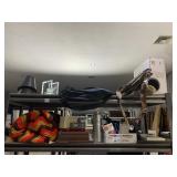 ASSORTED SHELF LOT INCLUDING MESSENGER BAGS, HAND