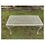 WROUGHT IRON TABLE 35.5" X 16.5" WHITE
