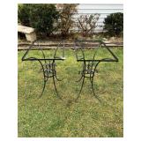 WROUGHT IRON SIDE TABLES 24" H X 21" X 14" W/