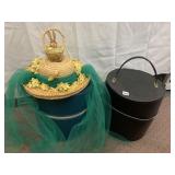 ANTIQUE HAT BOXES AND ADORABLE STRAW EASTER HAT