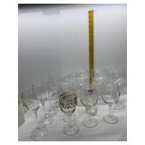WINE GLASSES, PITCHER