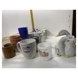 DUCK PLANTER, POTTERY COASTER, ETC.