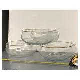 3 PIER 1 NEW FLOATING CANDLE BOWLS WITH GOLD RIM