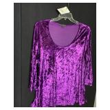 SLINKY BRAND PURPLE CRUSH VELVET LONG SLEEVE