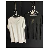 QUACKER FACTORY LADIES TOPS WHITE WITH SILVER