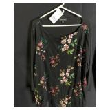 SLINKY BRAND 2X TOP WITH EMBROIDERED FLORAL