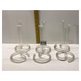 6 GLASS BUD VASES