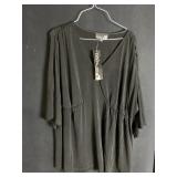 CAROLYN STRAUSS BLACK LADIES 2X TOP
