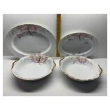 NORITAKE SERVING BOWLS AND PLATTERS, FLORAL WITH
