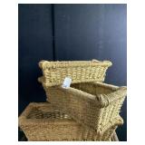 THREE NESTING BASKETS 2 SAME SZ. 1 SMALLER