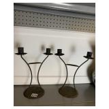 10" H IRON CANDLE HOLDERS 2 ARM