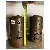 PIERCED TIN LANTERNS W/ LEAPING DEER