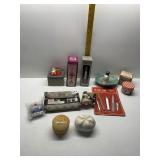 NAIL SET, TRINKET BOXES, STRAWBERRY CANDLE,