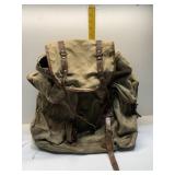 VINTAGE CANVAS AND LEATHER BACKPACK W/ STRAPS