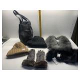WINTER HATS AND LEATHER GLOVES NEW TRIM W/ TAGS;