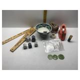 FOLDING RULER, PORCELAIN FRANCE BOWL