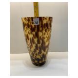 HAND BLOWN 10" H CASED GLASS VASE
