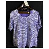 D & CO 2 PC COTTON TOP AND PANTS SET PURPLE