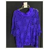 JENNIS AND MARLIS BLUE LACE TOP WITH SLEEVELESS