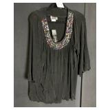 SLINKY BRAND LADIES BLACK TOP WITH DEEP NECK