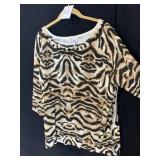 FLEUR BY DAVID RODRIQUEZ ANIMAL PRINT SWEATER 2X