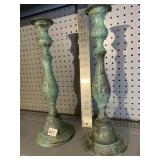 16" COPPER VERDE FINISH CANDLESTICKS