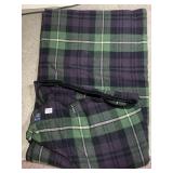 RALPH LAUREN 90" X 90" WOOL PLAID BLANKET