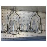 IRON WALL HANGERS W/ GLASS INSERTS