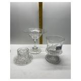 ETCHED GLASS FOOTED SERVING, ETC.