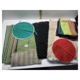 PLACEMATS, CLOTH NAPKINS AND BUN WARMERS
