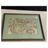 FRAMED MAP ANGLIAE, SCOTIAE, ET HIBERNIAE, SIVE