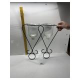 GLASS AND IRON CANDLE WALL SCONCES