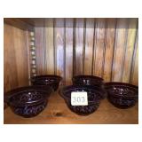 5 ACID ETCHED BOWLS RUBY