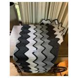 BLACK/WHITE/ GRAY AFGHAN