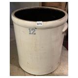 12 GALLON CROCK DOES HAVE CRACK W/ ELEPHANT EARS