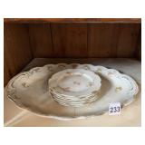 GDA LIMOGE PLATES AND PLATTER HAS CRACK