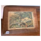 THE OLD HOMESTEAD PRINT IN WOOD FRAME