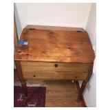 ANTIQUE DESK W/ LIFT TOP, CENTER DRAWER