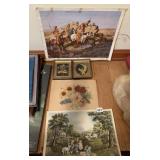 DRIED FLOWER FRAMED AND OTHER PRINTS