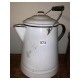 PORCELAIN LARGE COFFEE POT W/ HANDLES