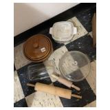 ROLLING PIN, GLASS BOWL