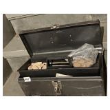 METAL TOOLBOX, SANDPAPER ETC.