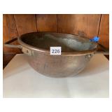 COPPER LARGE DOUBLE HANDLE BAKING BOWL