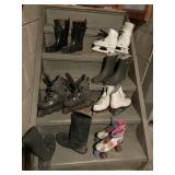 SKATES, COPELLI SZ. 6 BOOTS, 38 BOOTS, 8 UGGS